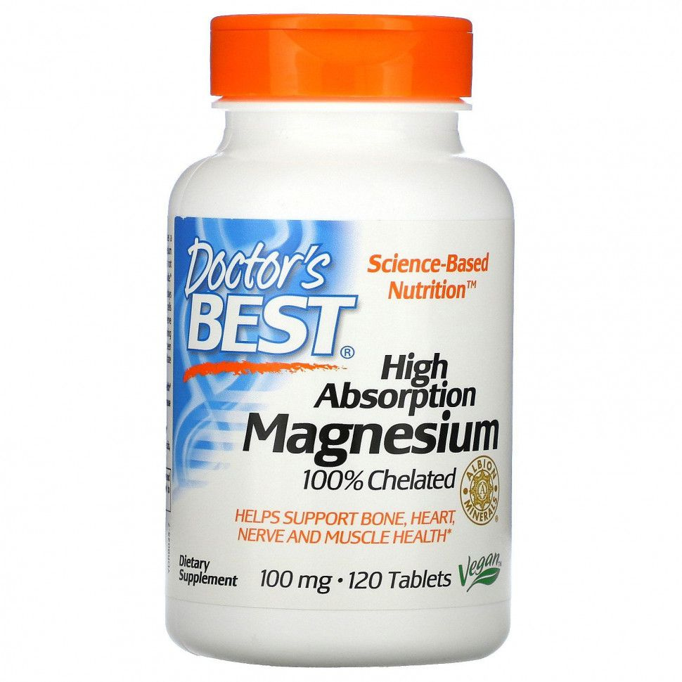 БАД, магния хелат, Doctor Best, High Absorption Magnesium (таблетки массой 1450 мг)  #1