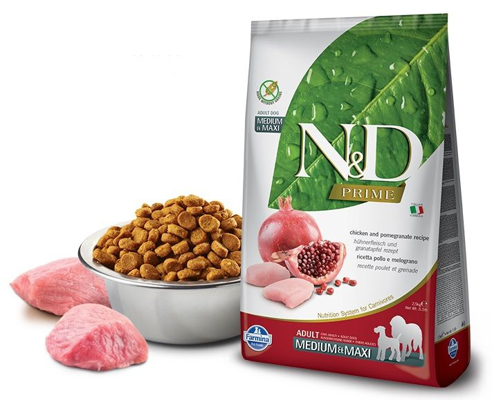 Корм сухой FARMINA N&D PRIME DOG CHICKEN AND POMEGRANATE ADULT MEDIUM ...