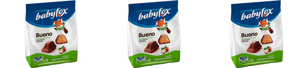 BabyFox, конфеты вафельные Bueno, 3 шт по 100 г - купить с доставкой по ...