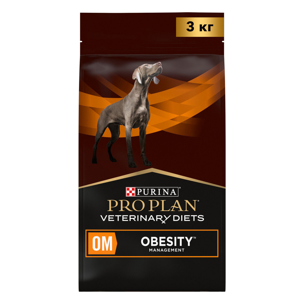 Сухой корм для собак PRO PLAN VETERINARY DIETS OM Obesity Management для  снижения избыточной массы тела и при сахарном диабете, 3 кг - купить с  доставкой по выгодным ценам в интернет-магазине OZON (31235629)