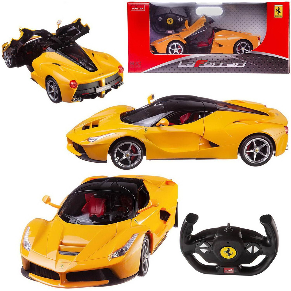 Машина р/у 1:14 Ferrari LaFerrari, со световыми эффектами, открываются  двери, 34х15х8см, цвет жёлтый 40MHZ - купить с доставкой по выгодным ценам  в интернет-магазине OZON (1091277065)