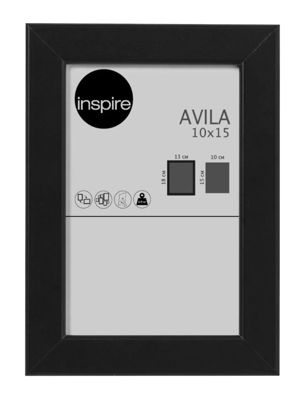 Рамка Inspire Avila 10x15 см МДФ цвет черный, 1 шт #1