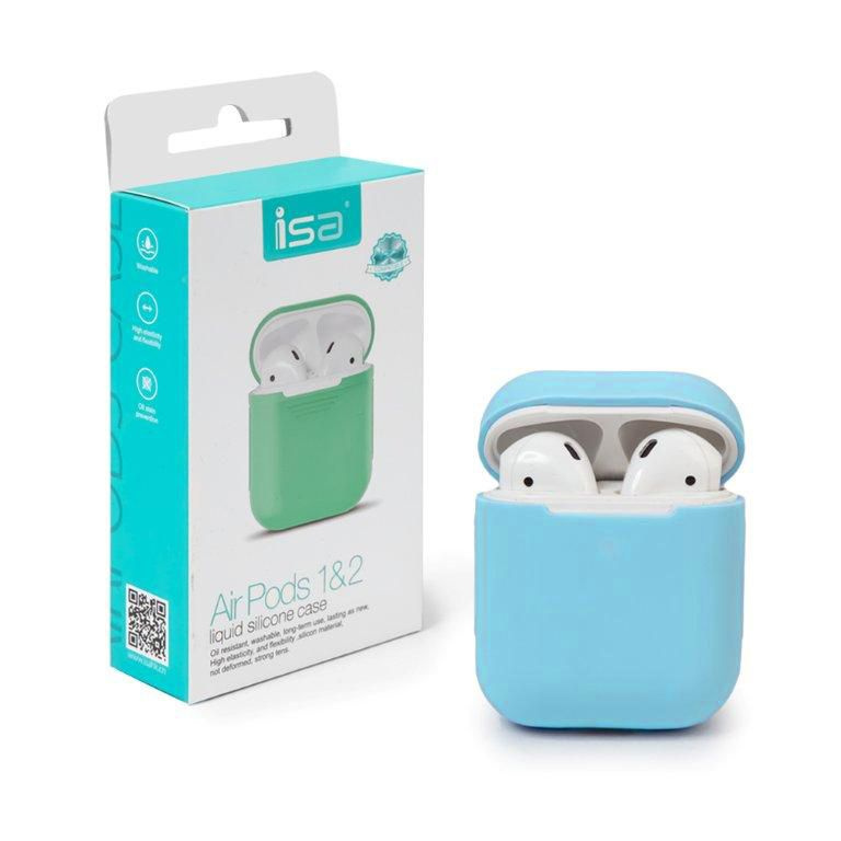 Чехол Airpods Silicon Case 1/2 ISA Sky Blue #1