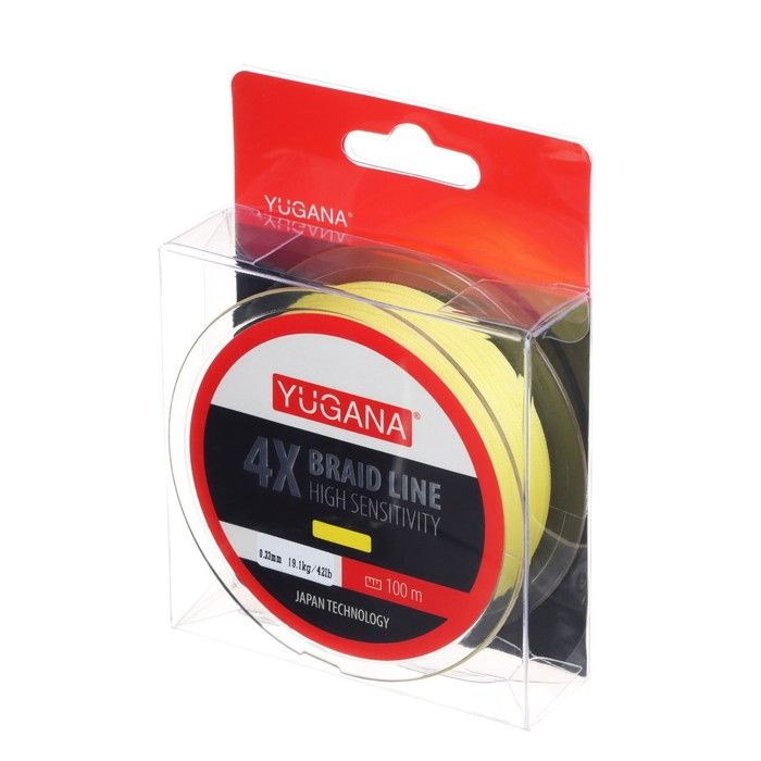 Леска плетеная X4 PE Yellow, 0.33 mm, 100 m #1