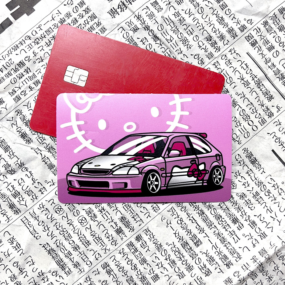 Наклейка на банковскую карту, Honda Civic 6 hello kitty