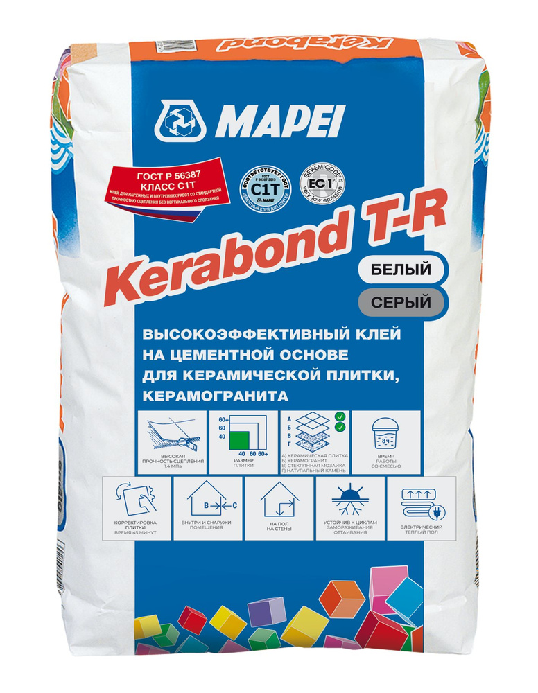 Mapei Клей для плитки Kerabond T-R_белый 25 кг #1