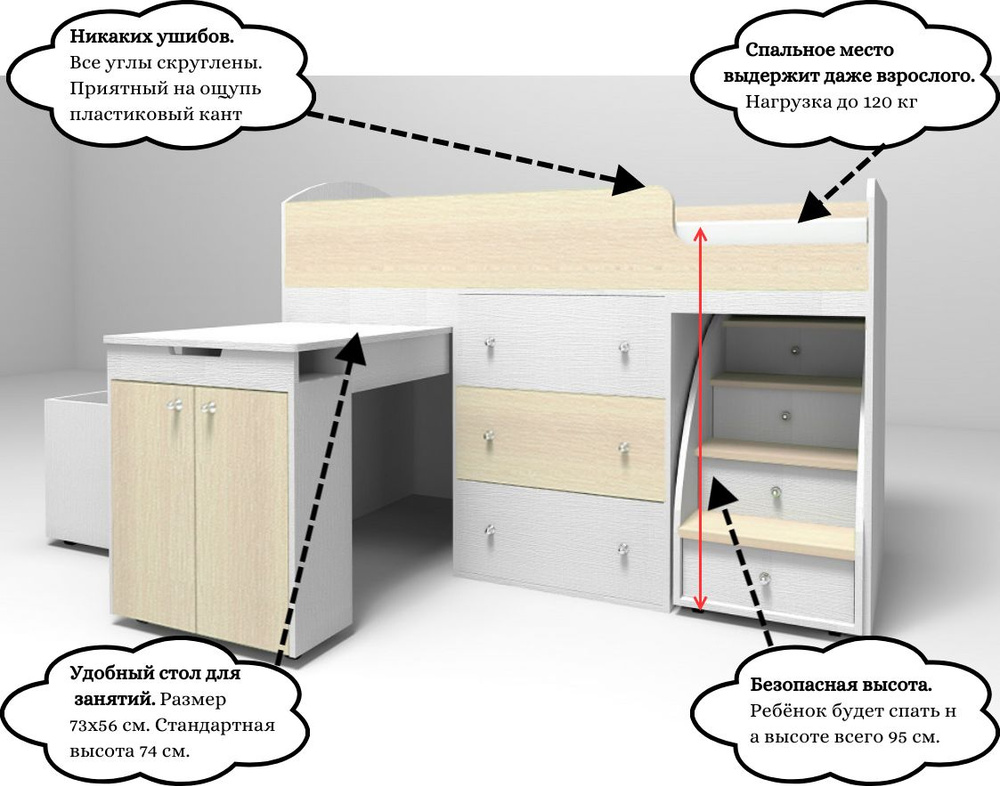 Детская кровать малыш размеры