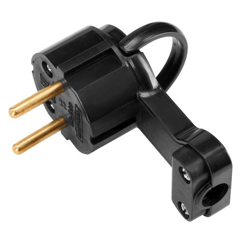 Вилка 6А 250В б/з угловая с кольцом/вилка невидимка, черная - купить с ...