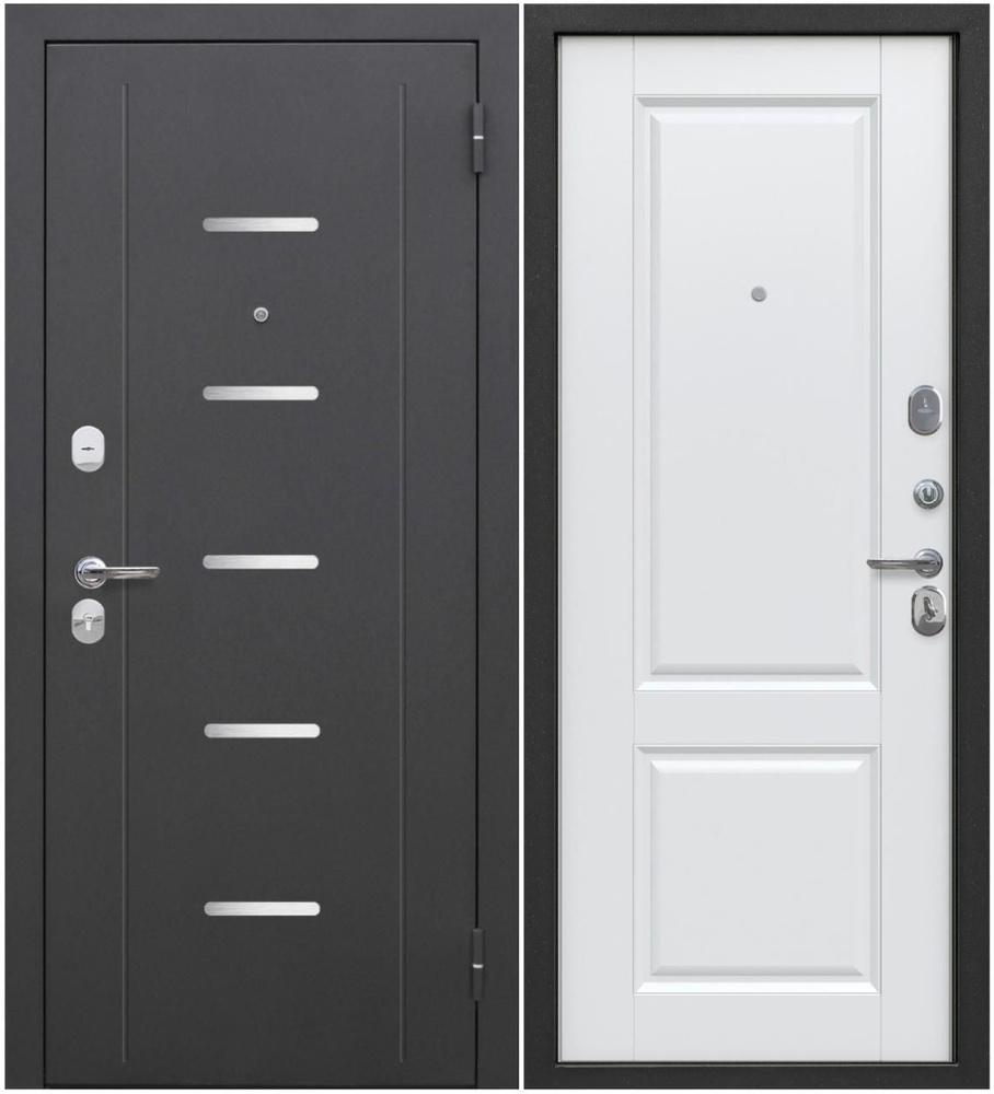 Входная дверь Ferroni 7,5 см Гарда Серебро Велюр Белый Софт (960мм) левая  #1