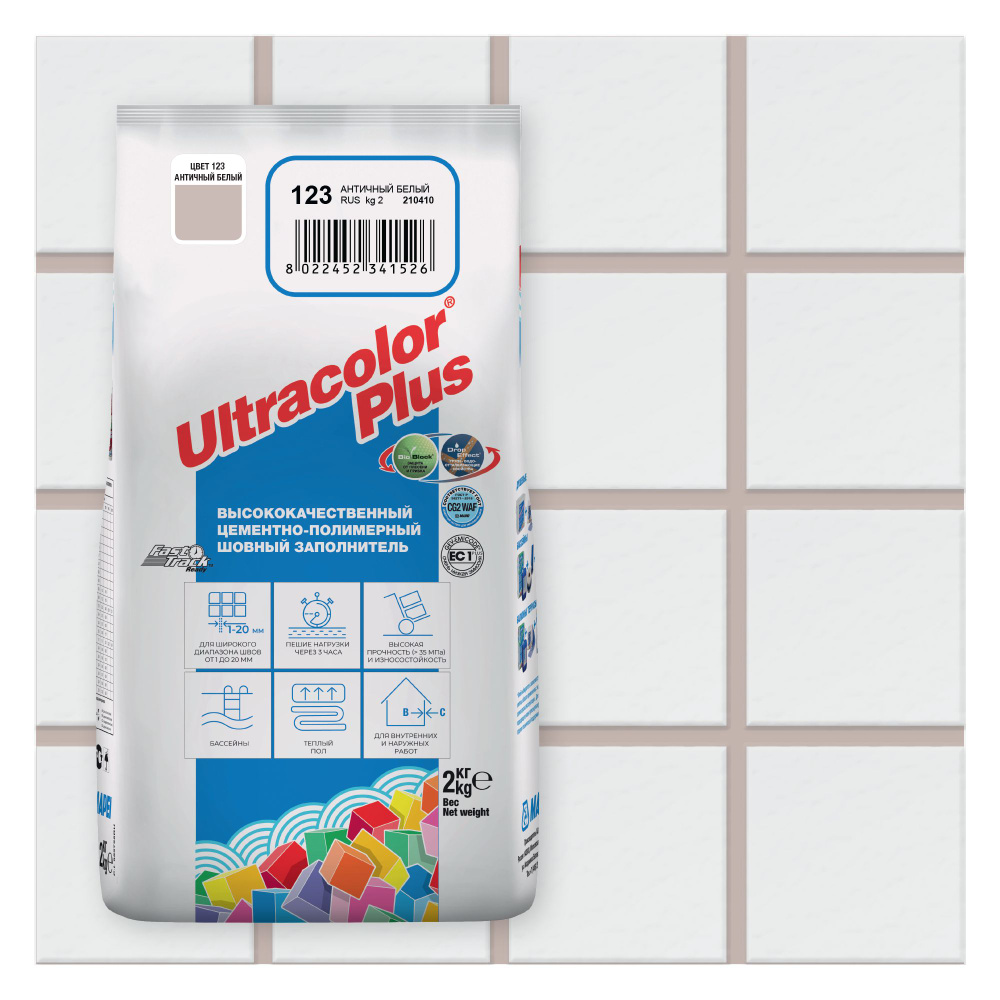 Затирка Mapei Ultracolor Plus 123 Античный белый, 2 кг #1