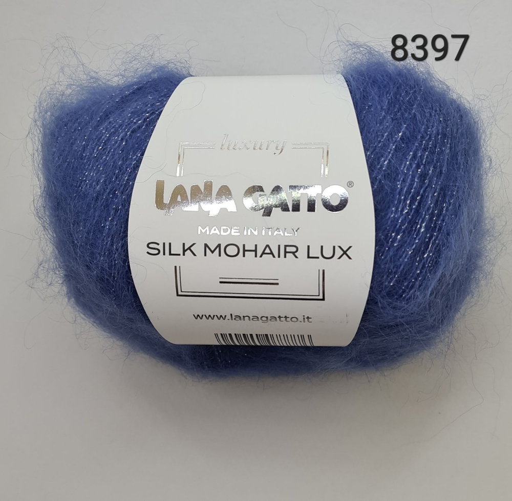 Пряжа Lana Gatto Silk Mohair Lux / Лана Гатто Силк Мохер Люкс /- цвет 8397 -Нежный синий - 6 шт.  #1