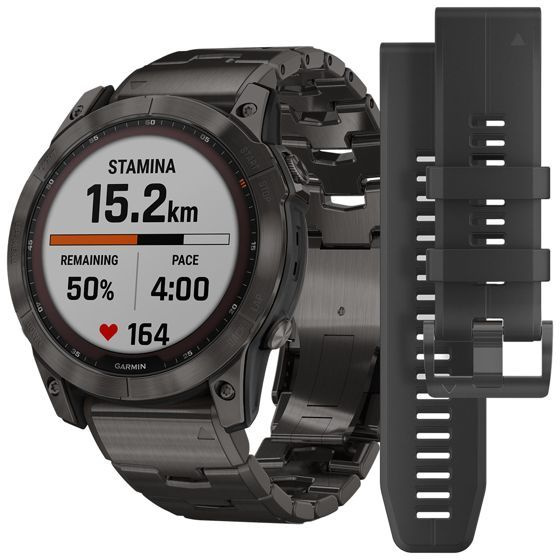 Garmin Умные часы Fenix 7X Sapphire Solar DLC Titanium + титановый браслет, 51mm, Fenix 7X Sapphire Solar #1