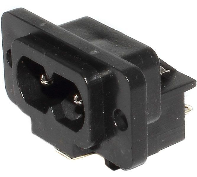 Разъём питания IEC-320-C8, под пайку, на корпус - купить с доставкой по ...