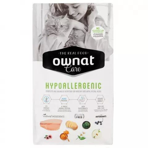 Ownat Adult Care Hypoallergenic сухой корм для взрослых кошек с рыбой  гипоаллергенный, 1,5 кг - купить с доставкой по выгодным ценам в  интернет-магазине OZON (908698274)