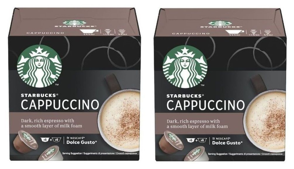 Капсулы для кофе Starbucks Dolce Gusto CAPPUCCINO (12 капсул), 2 упаковки  #1
