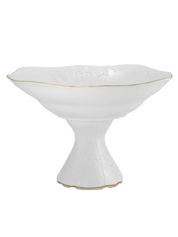 Конфетница на ножке / ваза для конфет, фруктов, 15 см / фарфор, Фрукты ...