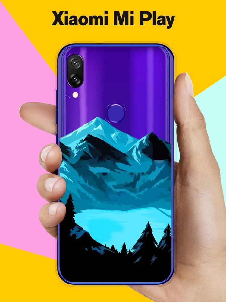 Силиконовый чехол Горы и озеро на Xiaomi Mi Play / для Сяоми Ми Плей ...