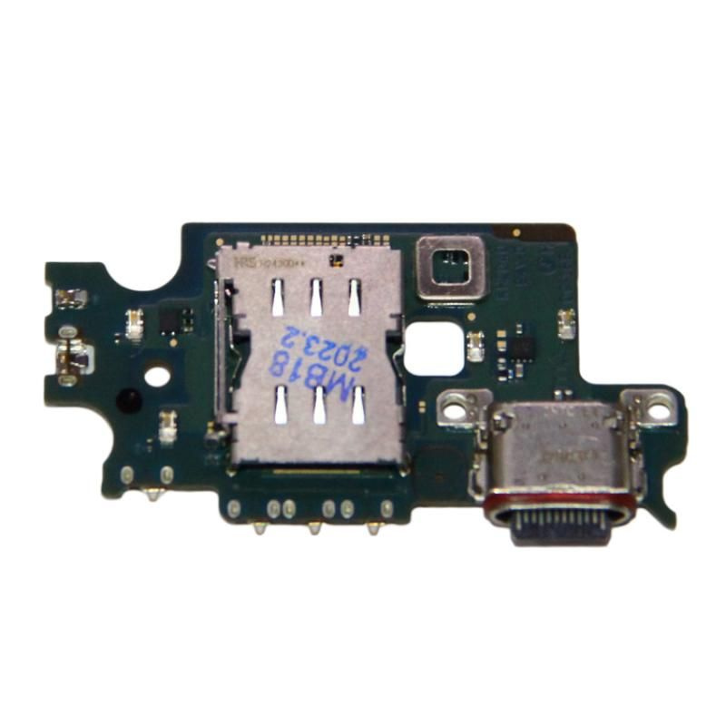 Плата нижняя для Samsung SM-S906B (Galaxy S22 Plus) на системный разъем, разъем Sim-карты и микрофон #1