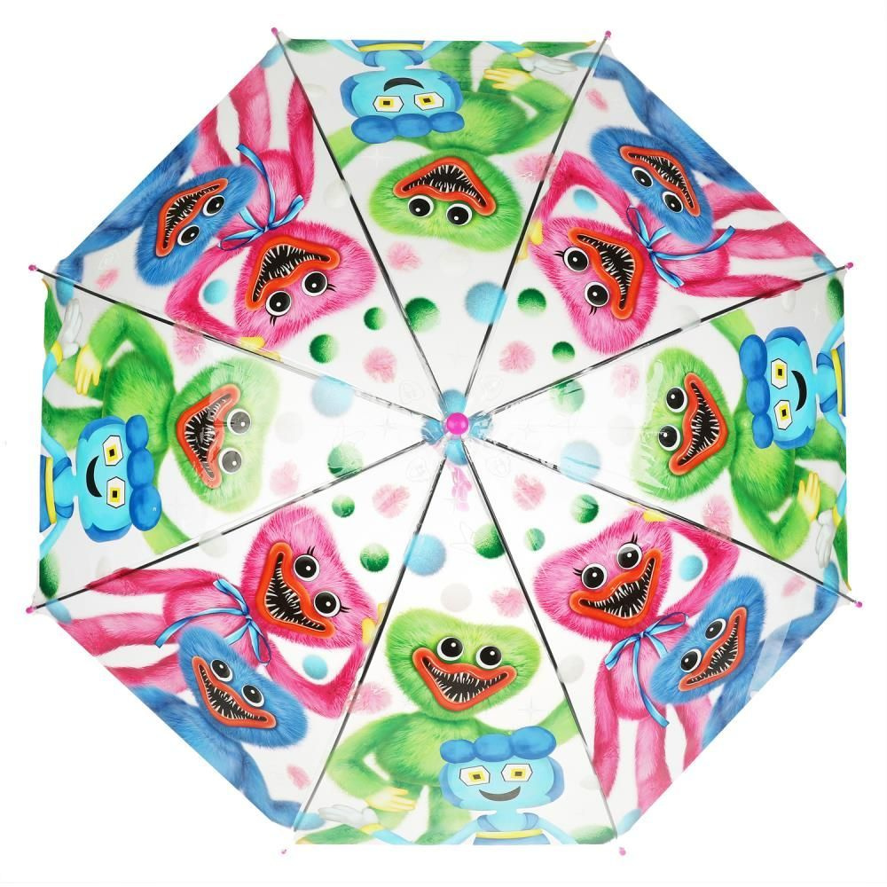 Зонт детский Хаги Ваги 50см Играем вместе прозрачный полуавтомат, со свистком  #1