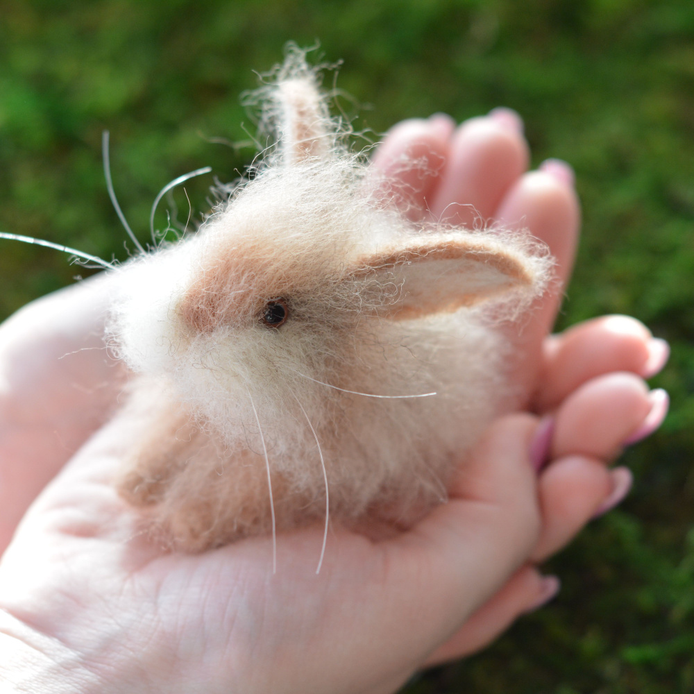 Кролик из шерсти ручной работы Овечья шерсть - купить по низким ценам в ...