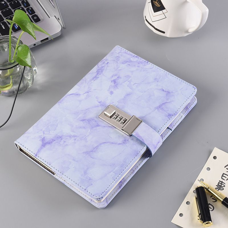 Ежедневник с замком из мраморной искусственной кожи формата А5 Дневник ...