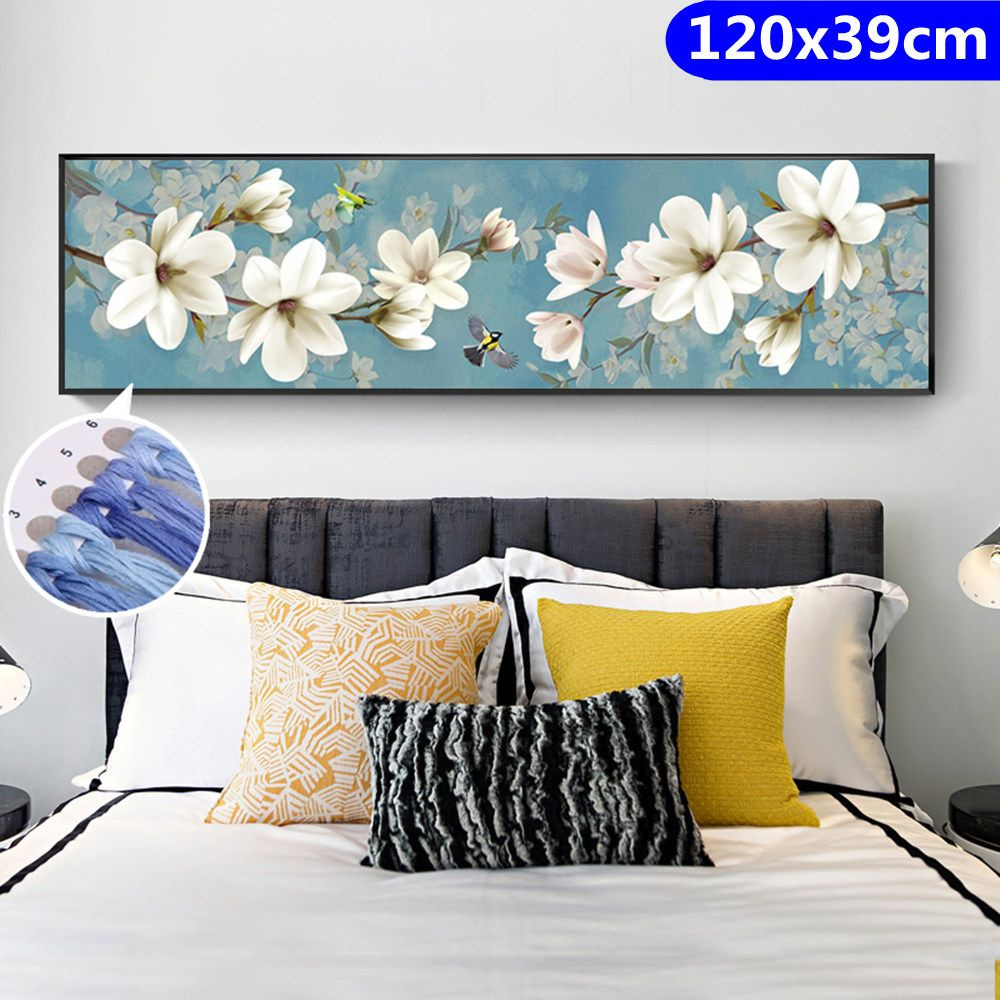 Набор для вышивания крестом, вышивка крестиком Цветок и птица, 11CT 120x39cm (без подрамника,без рамки) #1