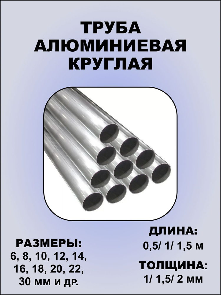 Труба алюминиевая круглая 10х1х1000 мм 2 метра (2 шт по 1 метру) сплав АД31Т1  #1