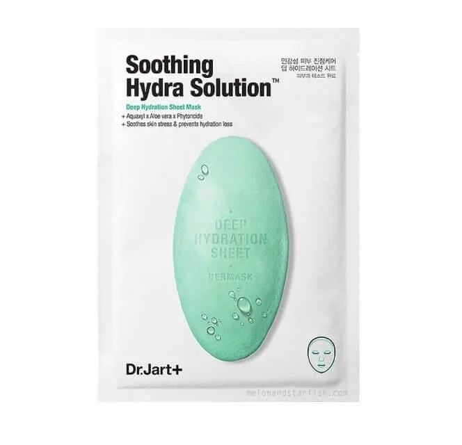 Тканевая маска (1 упаковка, 5 шт) DR.JART+ SOOTHING HYDRA SOLUTION успокаивающая с алоэ вера / Корейская #1