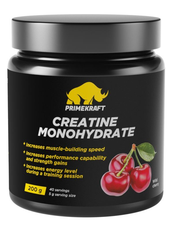 Креатин Моногидрат Prime Kraft (Прайм Крафт) Creatine Monohydrate - Дикая вишня, банка 200 гр. #1