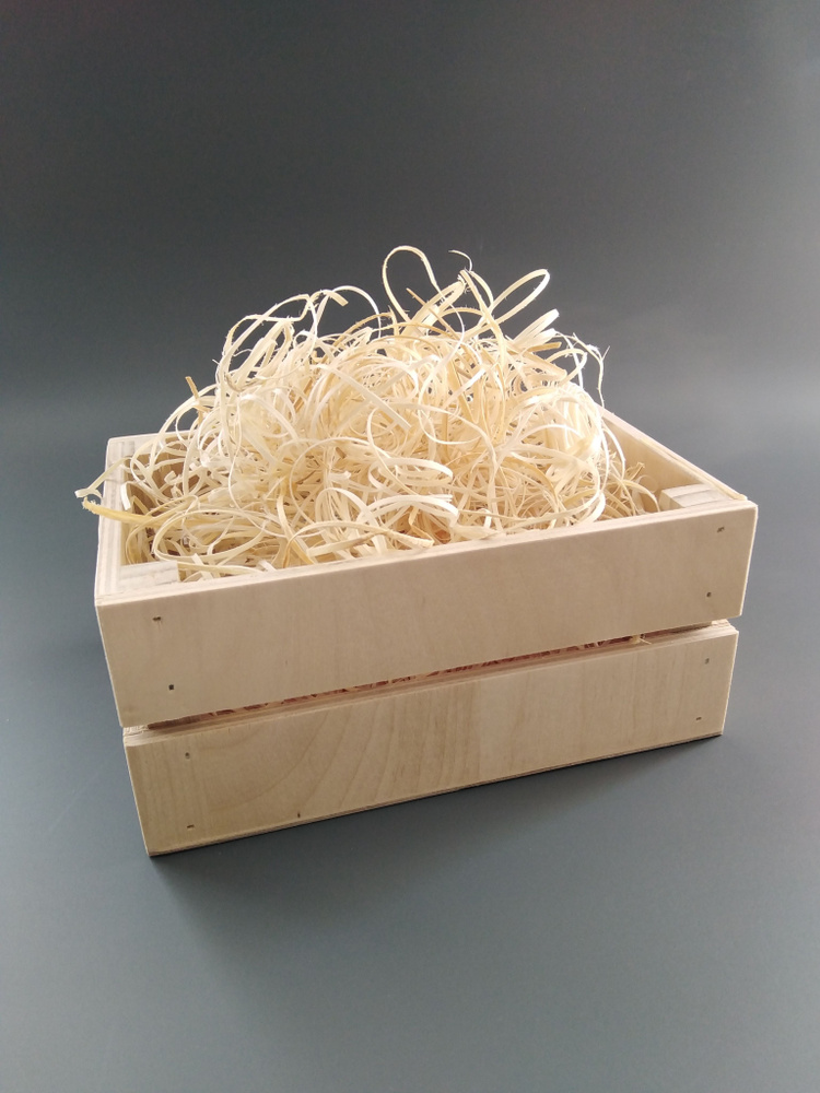 Наполнитель "Декоративный" древесный (древесная шерсть), 25 гр, в подарочном деревянном ящике  #1