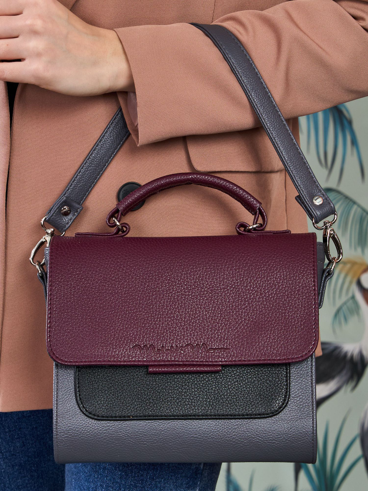 Сумка женская кросс-боди через плечо маленькая из экокожи, цвет серый и ...