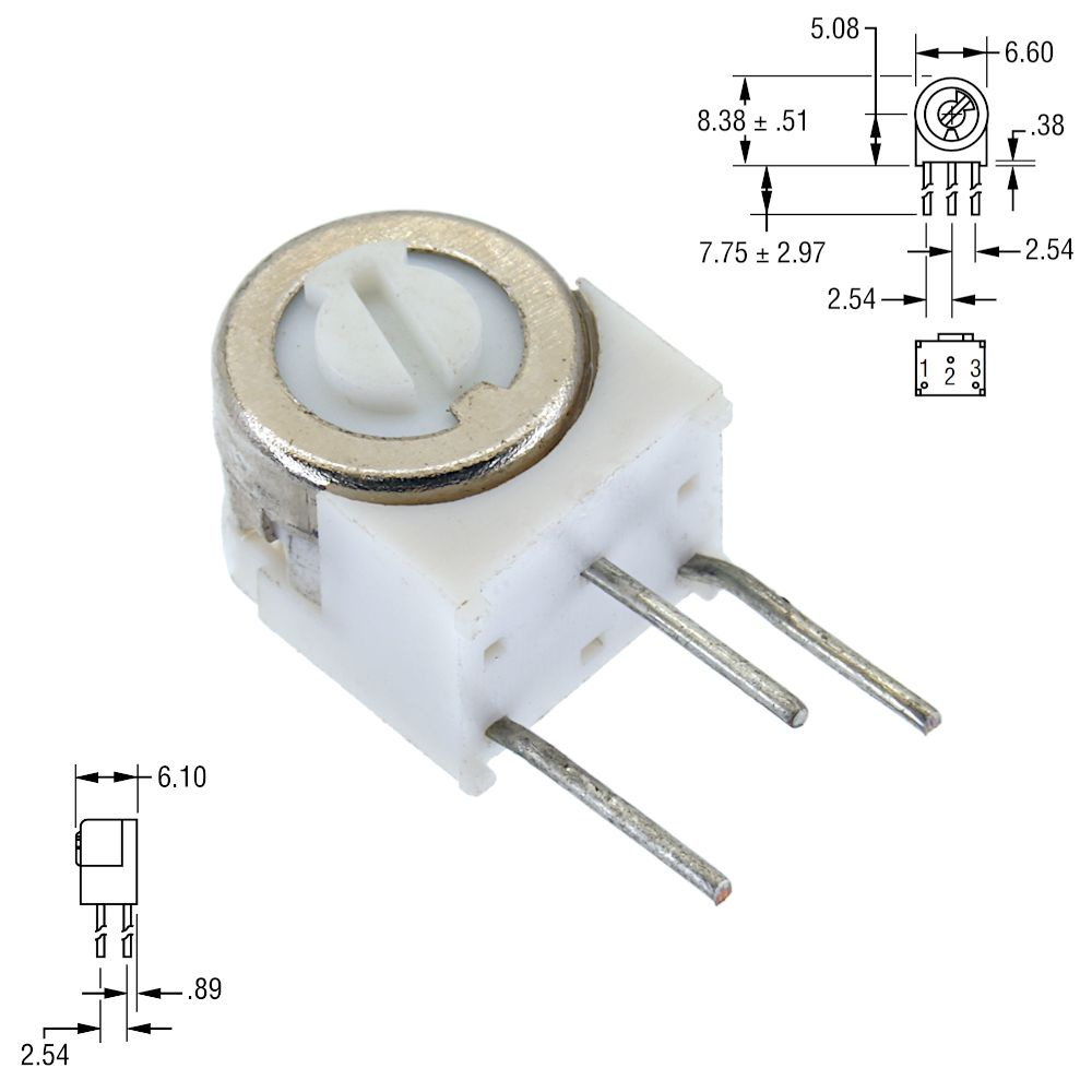 100 кОм Резистор подстроечный 3329X-1-104 (2шт) - купить с доставкой по ...