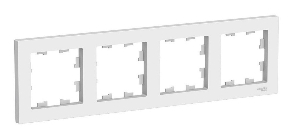 Рамка 4-местная Schneider Electric AtlasDesign для розеток и выключателей, белая, ATN000104  #1