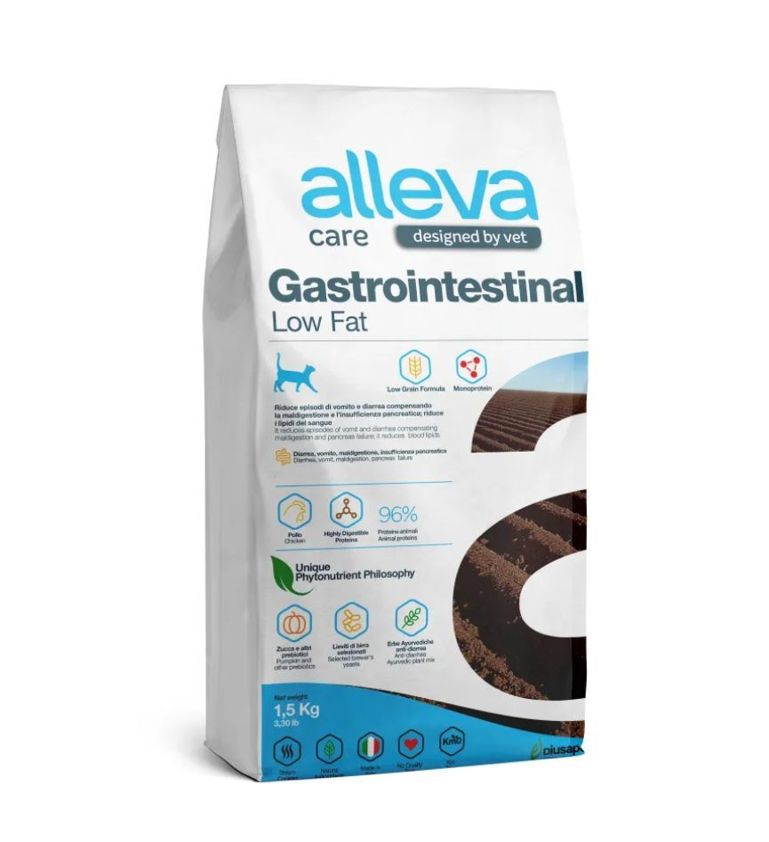 Корм Аллева Кэр Gastrointestinal с низким содержанием жиров для кошек ...