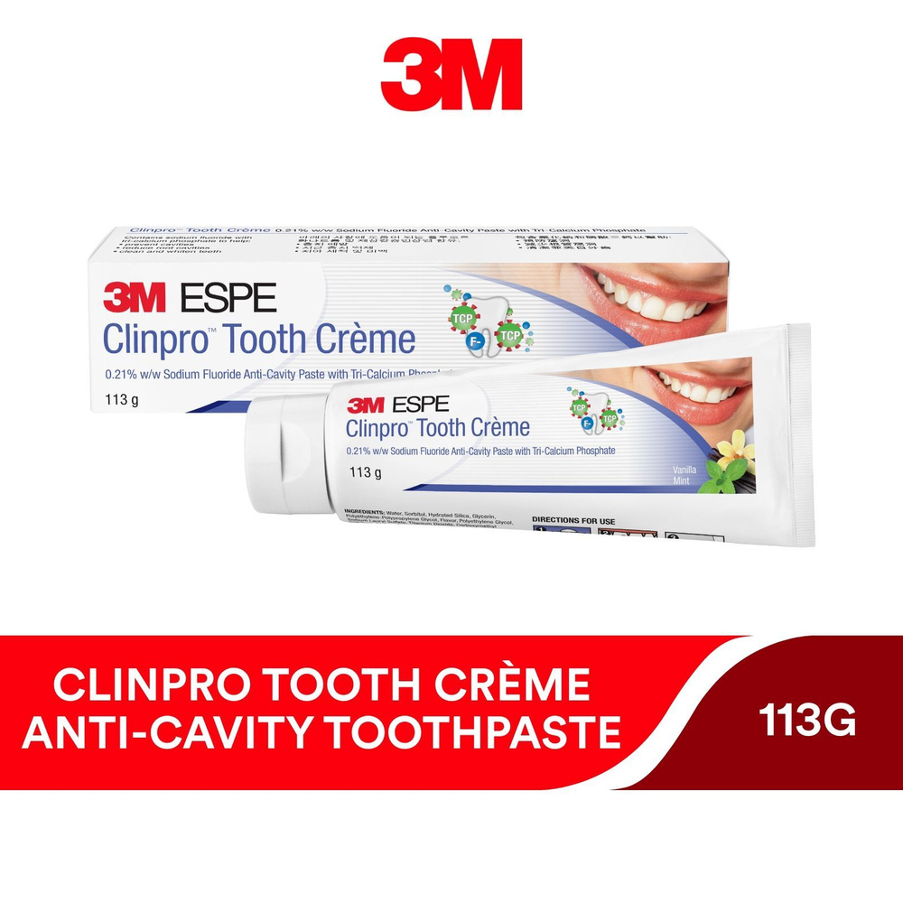 3M ESPE Clinpro Tooth Crme 0,21% NaF Паштет с фторидом натрия против кариеса, ваниль и мята 113g тюбик #1