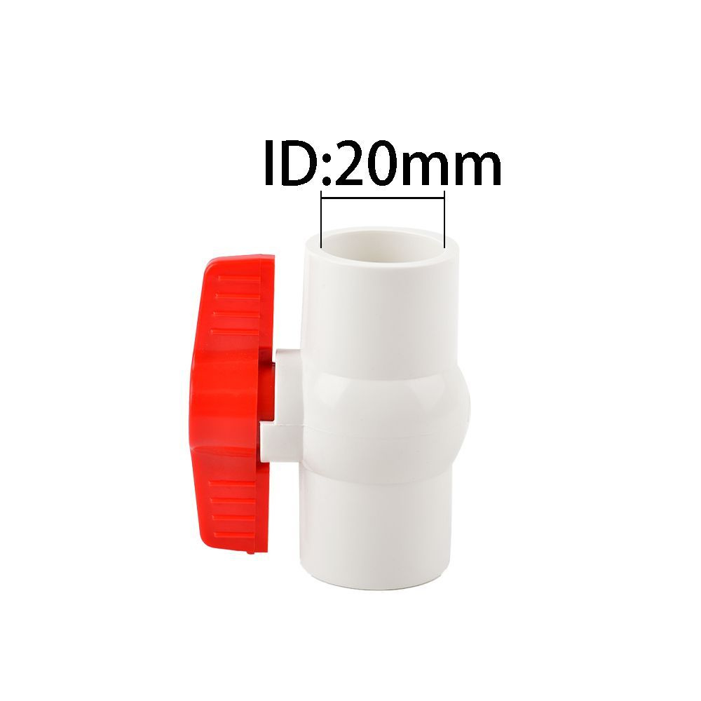 Кран клеевой ПВХ 20 мм (DN15 КВ-КВ) шаровый, (цвет белый), ручка ...