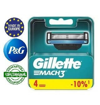 Gillette Mach 3 Кассеты 4 шт. Джилет Мак 3 Сменные кассеты для бритья ...