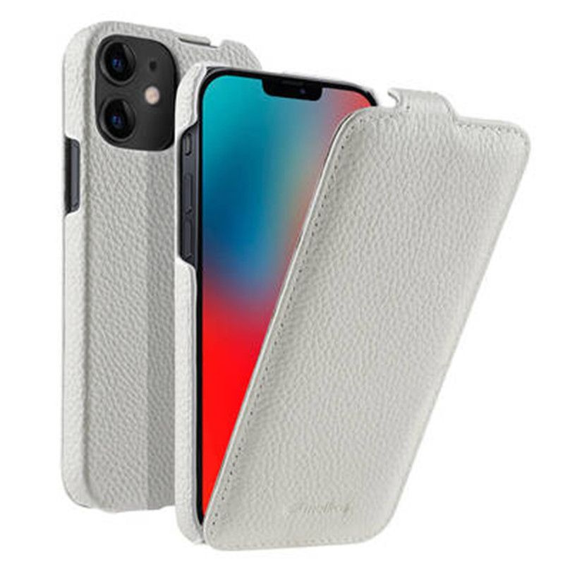 Вертикальный открытый чехол Melkco из натуральной кожи для iPhone 12 ...