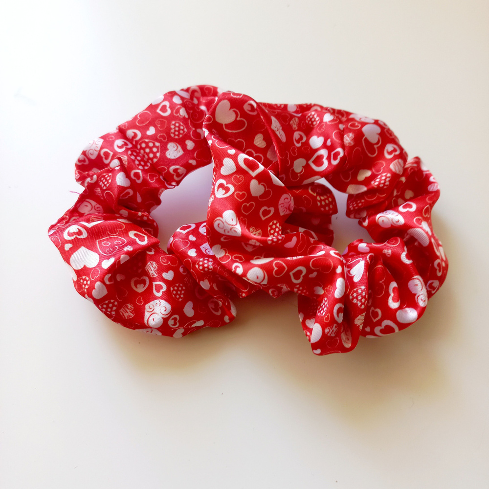 Резинки для волос из шелка, красные с принтом 2 шт - купить с доставкой ...
