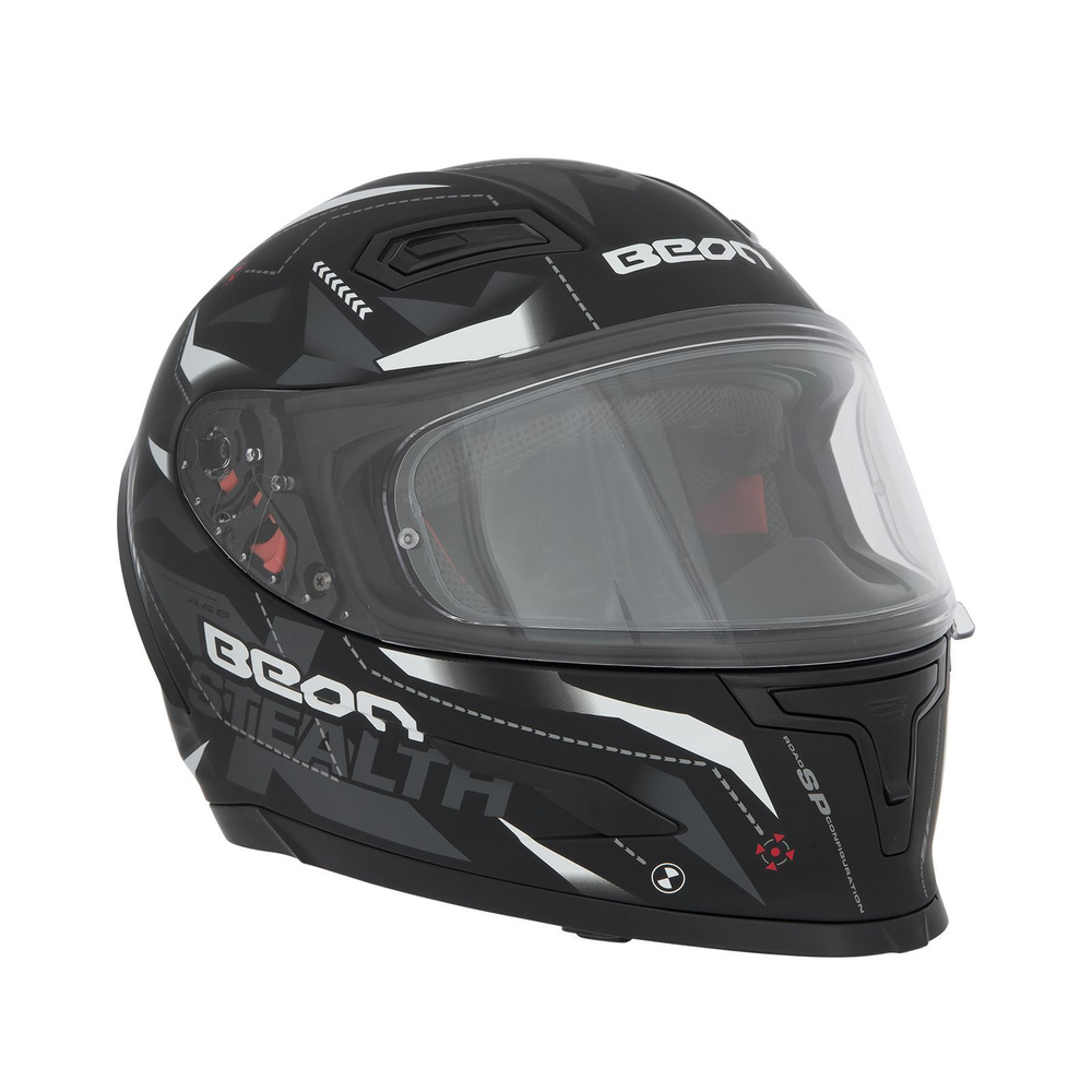 Мотошлем Beon B-503 Stealth matt black / white L - купить с доставкой ...