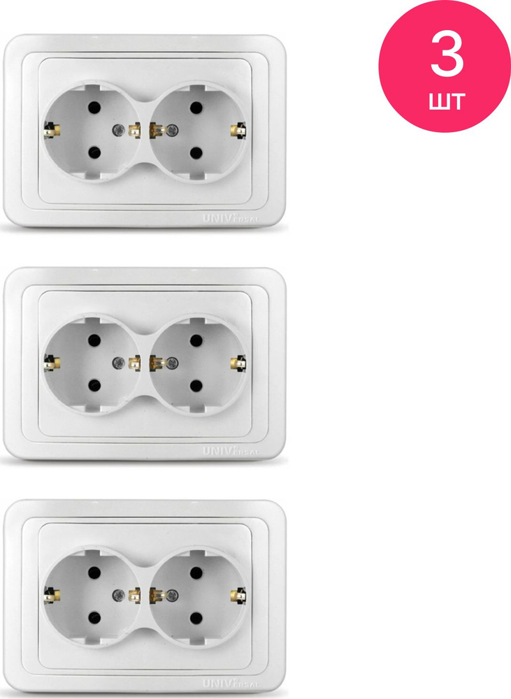 Розетка силовая штепсельная UNIVersal / Юниверсал Валери 16А 220В СП ...