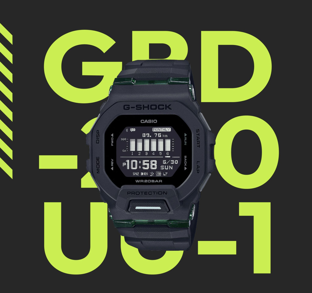 Часы G-Shock GBD-200UU-1E с функцией Bluetooth - купить с доставкой по  выгодным ценам в интернет-магазине OZON (941839979)