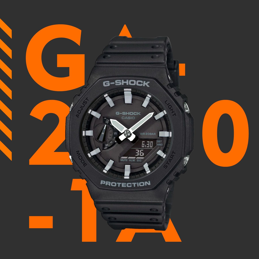 Наручные часы Casio G-Shock GA-2100-1A с белыми стрелками - купить с  доставкой по выгодным ценам в интернет-магазине OZON (396888328)