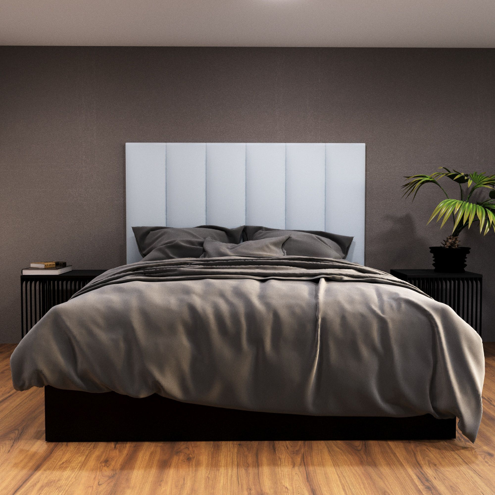 Мягкие стеновые панели, изголовье кровати, размер 30*100, комплект 1шт, цвет светло-серый  #1