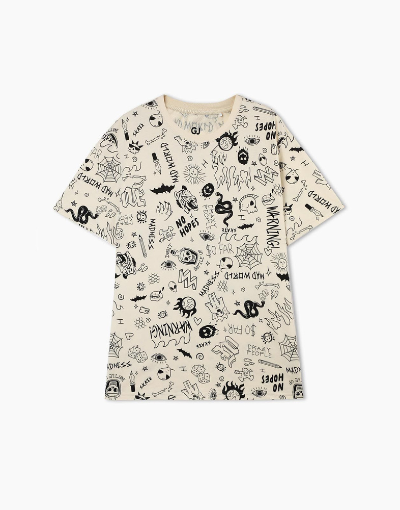 Футболка Gloria Jeans, размер 44, цвет бежевый, 100% хлопок - купить по ...