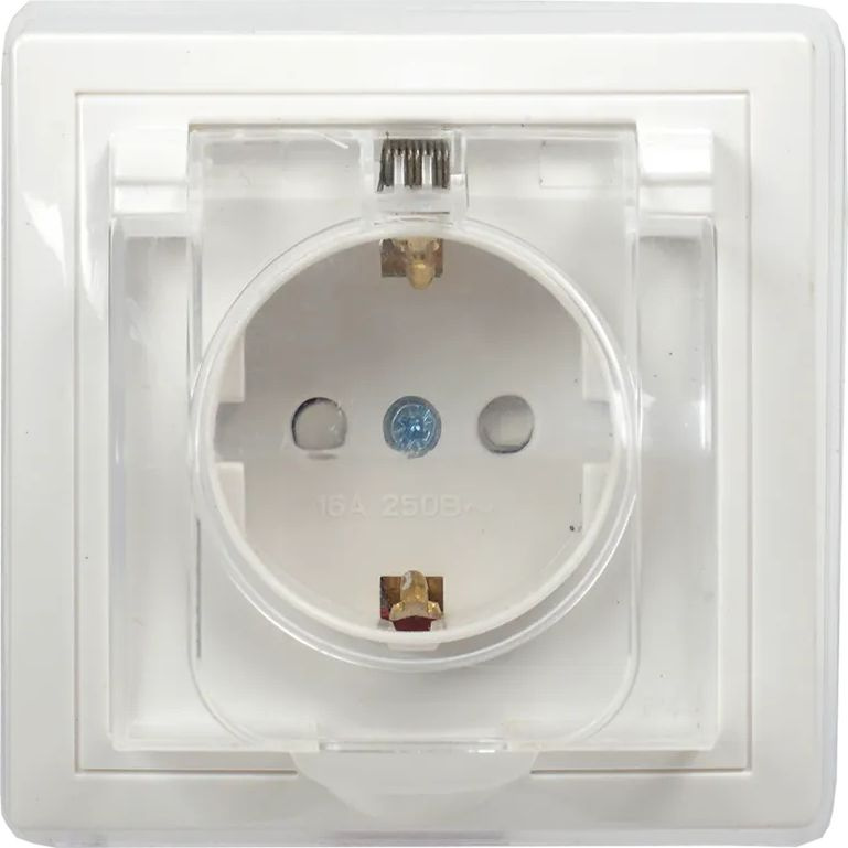 Розетка силовая штепсельная IEK / ИЭК Кварта, 16А 250В IP44 белый, с ...