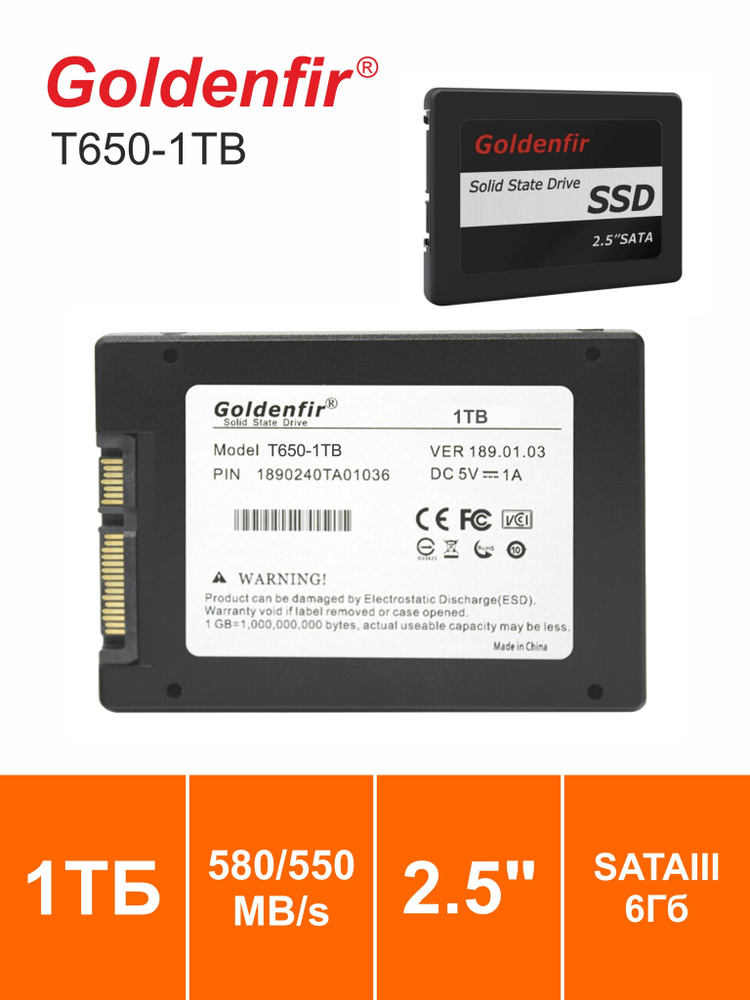 1 ТБ Внутренний SSD-диск Goldenfir T650 (T650-1TB) - купить по выгодной ...