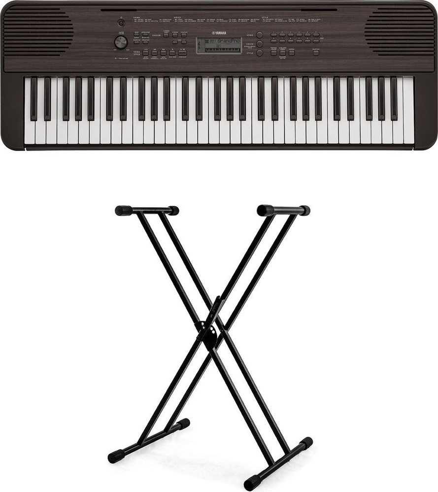Синтезатор Yamaha PSR-E360DW + стойка NKS-K139 коричневый - купить с ...