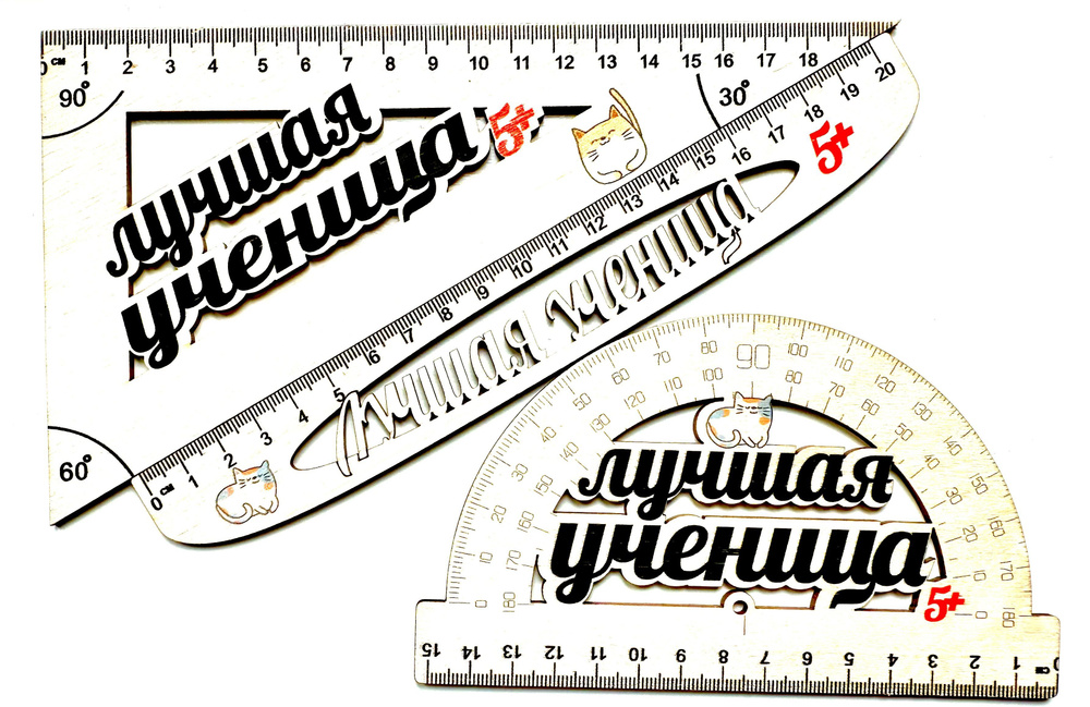 Набор школьных линеек: линейка, треугольник, транспортир "Лучшая ученица".  #1
