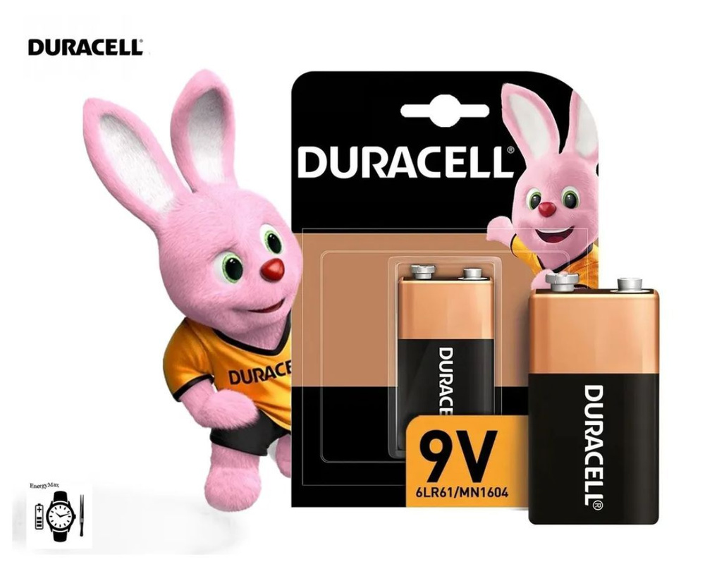 Батарейки щелочные Duracell Basic 6LR61/Крона 9V, 1 шт - купить с доставкой  по выгодным ценам в интернет-магазине OZON (1099872758)